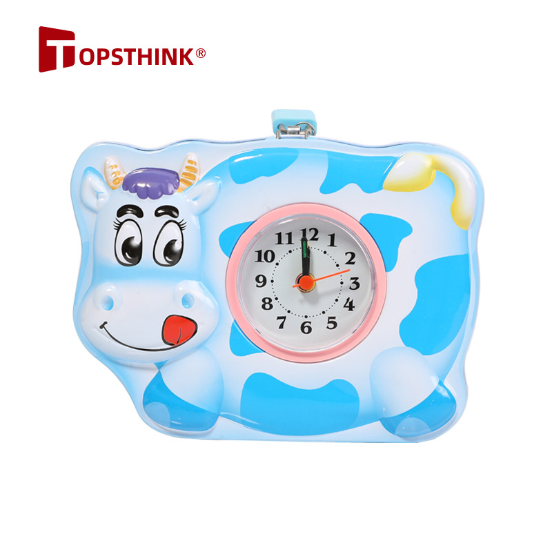 Tinplate Calf Alarm Clock Piggy Bank For Children With Alarm Clock Piggy Bank Large Capacity Multi-Purpose Piggy Bank Decoration Application Scenario