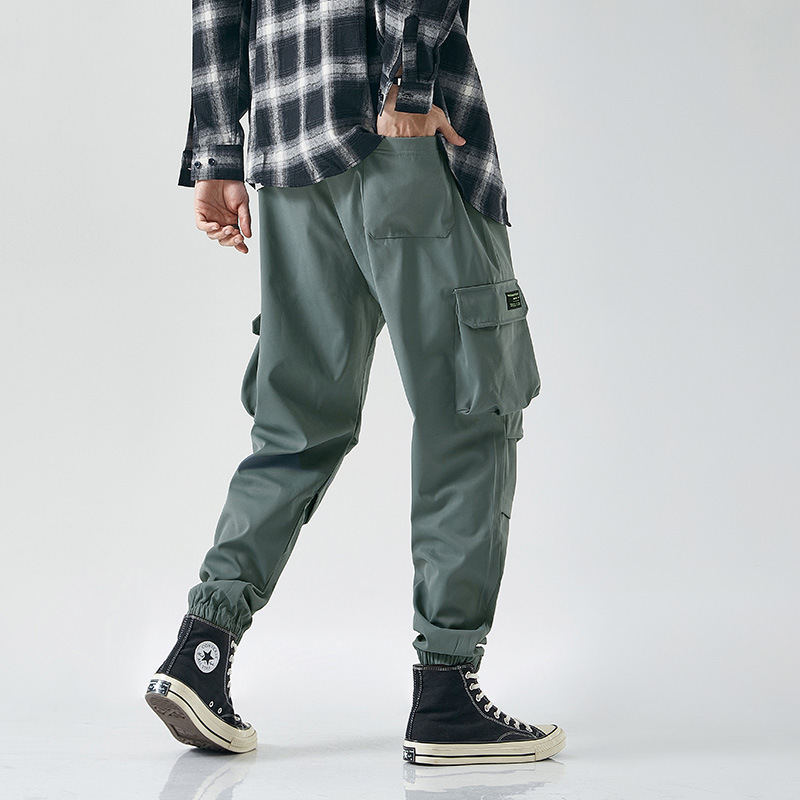 Large-sized workwear pants 2022 autumn Japanese streetwear brand men's casual pants with multiple pockets, trendy for teenagers, loose and fitted details Picture