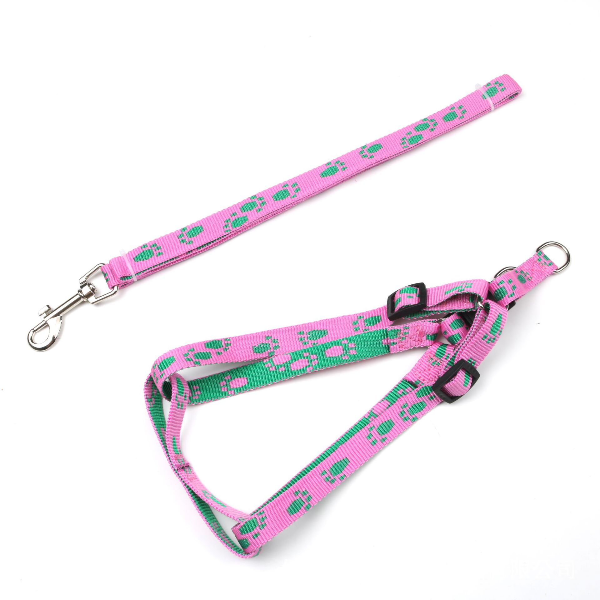 Pet supplies: footprints, bones, jacquard leashes, chest straps, small and medium-sized dog walking ropes, chains, collars details Picture