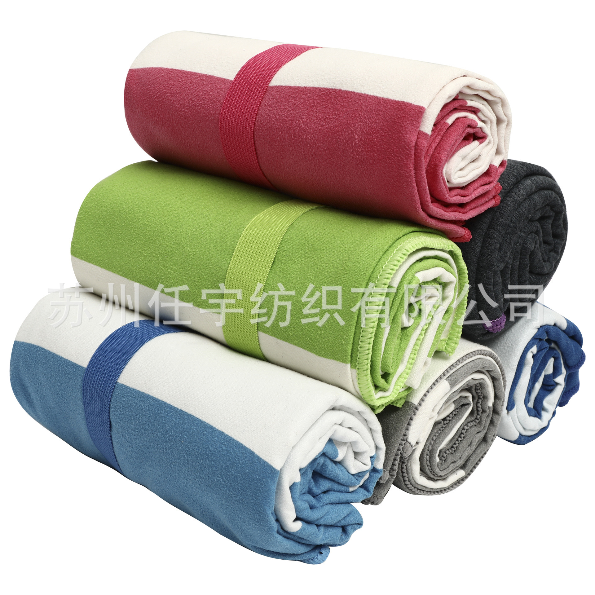Cross-Border Amazon Striped Beach Towel Ultra-Fine Recycled Fiber Towel Double-Sided Velvet Absorbent Quick Drying Towel Item Picture