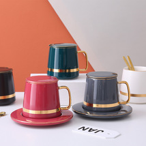 欧式小奢华咖啡杯简约老板杯北欧茶杯陶瓷水杯家用下午茶茶具套装