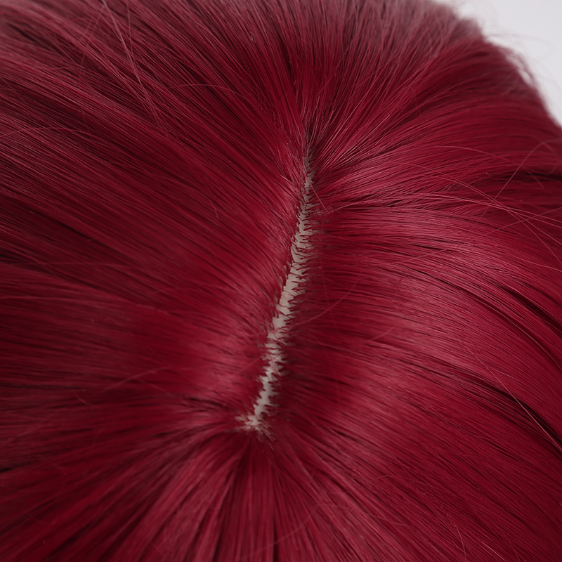 New wine red women's wig with straight bangs, cosplay real photos, long holiday hair cover wholesale Application Scenario