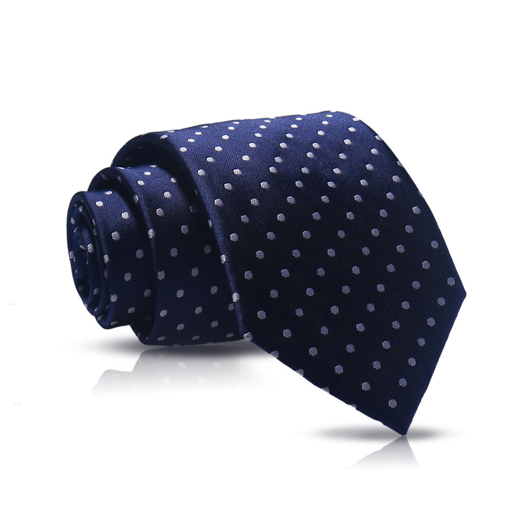The manufacturer has in stock and can customize trendy business casual 8CM polka dot men's high-density polyester hand-tied ties Application Scenario