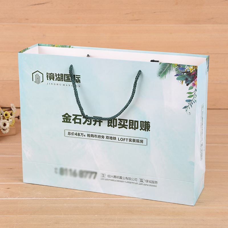 Factory direct sales of handbags, gift bags, fresh and clean takeout packaging bags, clothing store paper bags, thickened printed logo