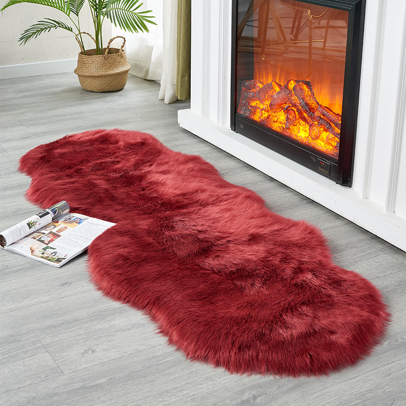 仿羊毛长毛地毯北欧地垫客厅地毯现代简欧式简约客厅地毯卧室地毯详情图2