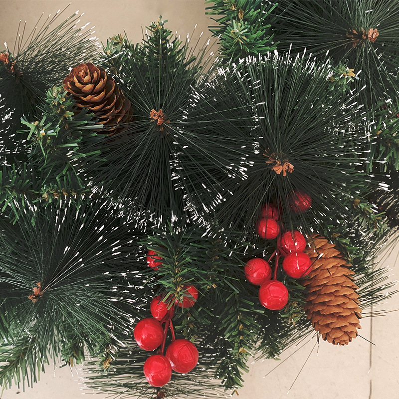 Christmas Decoration Wreath 30-80Cm Encryption Green Source Manufacturers Direct Pvc Ordinary Leaf Christmas Wreath Application Scenario