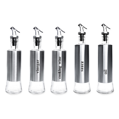 Kitchen Supplies Stainless Steel Double Layer Seasoning Bottle Glass Oil Pot Household Soy Sauce Bottle Vinegar Bottle Seasoning Bottle Item Picture