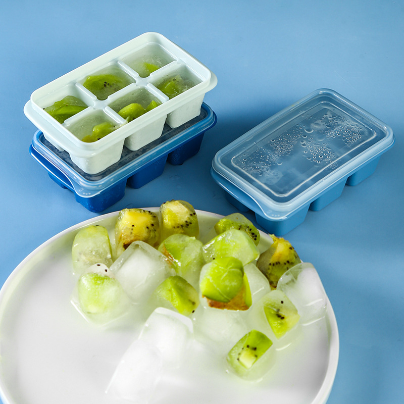 Ice Mold Ice Grid Home Homemade Ice Box With Cover Small Ice Grid Square Ice Grid 3-Color Set Factory Direct Sales Application Scenario