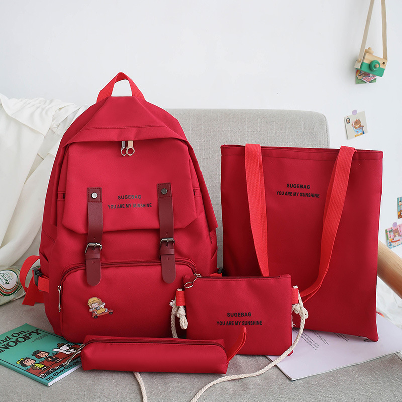 A fresh and trendy backpack in an ins style, a simple and trendy schoolbag for girls, a Korean version, and a large-capacity backpack for high school and college students