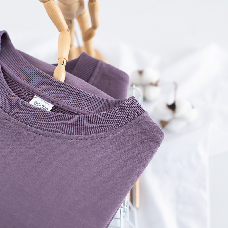 320g of the latest ins autumn and winter collection: A loose Korean-style round-neck off-the-shoulder men's and women's hoodie details Picture