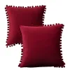 Cross-border InS-style velvet ball pillowcase, Nordic simple solid color cushion cover, Christmas sofa pillow cover Item Picture