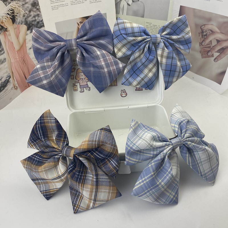 Factory direct supply of jk fabric bow hair clips, ins hair clips, spring clips at the back of the head, hair accessories, hair clips, bows details Picture