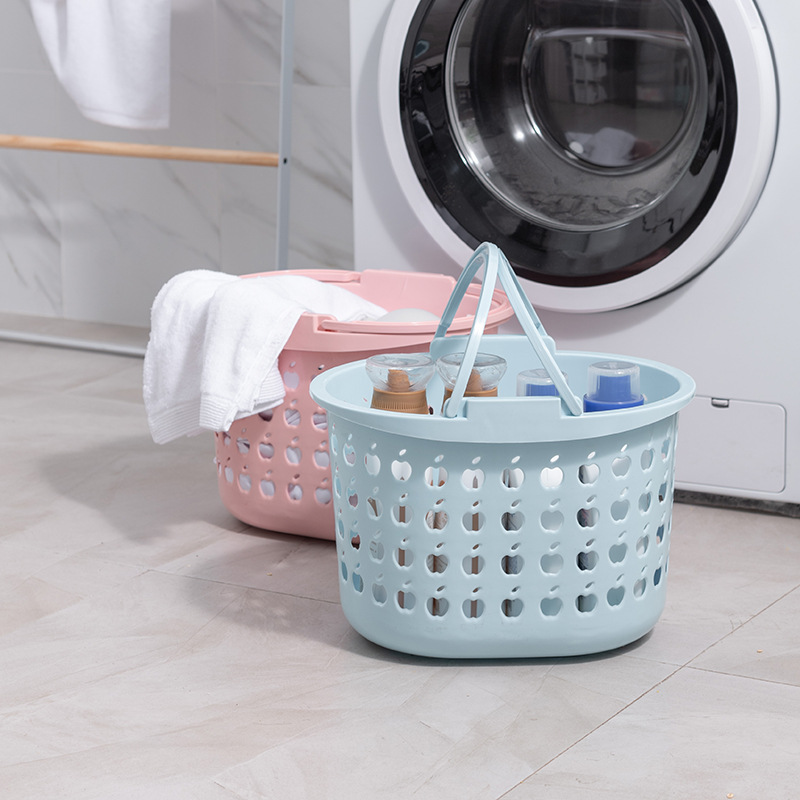 Hand-held bath basket, bathroom bath basket, toiletries, bath basket, storage frame, shopping basket, grocery basket, hand-carried basket details Picture