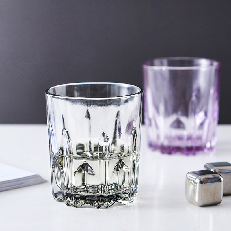 家用玻璃杯欧式洋酒杯创意八角彩色啤酒杯酒吧套装威士忌酒杯水杯详情图3