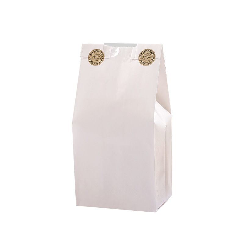 White Kraft Paper Bread Bag Bread Bag Window Open Transparent Baked Goods Doggy Bag Tote Bag Item Picture