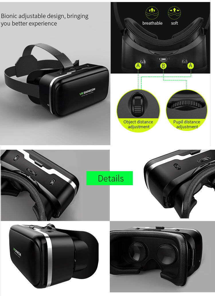 精选VR眼镜手机虚拟现实千幻魔镜G04头戴游戏智能3D数码眼镜 pic 32