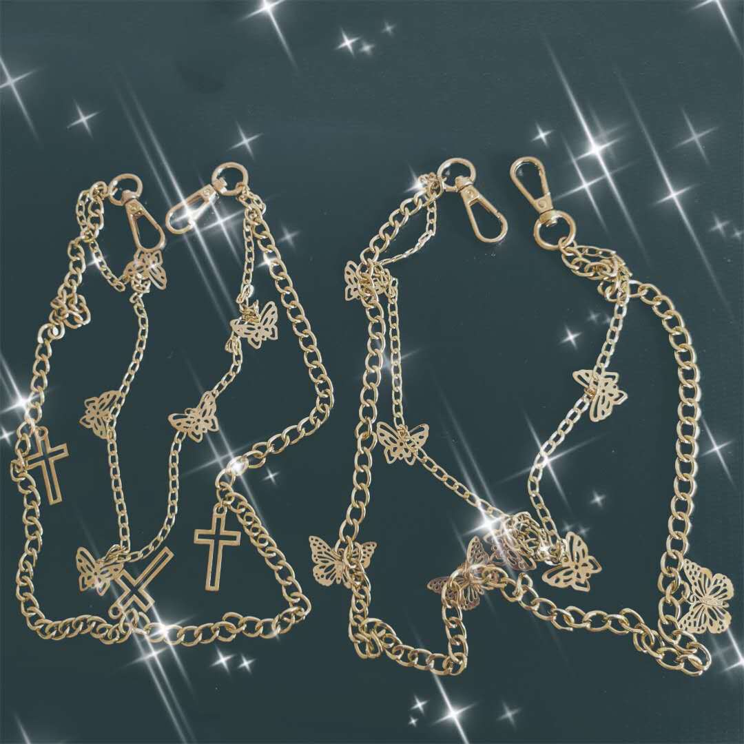 New European and American fashion, versatile and personalized waist chain, suitable for both men and women, trendy punk hip-hop pants chain pendant