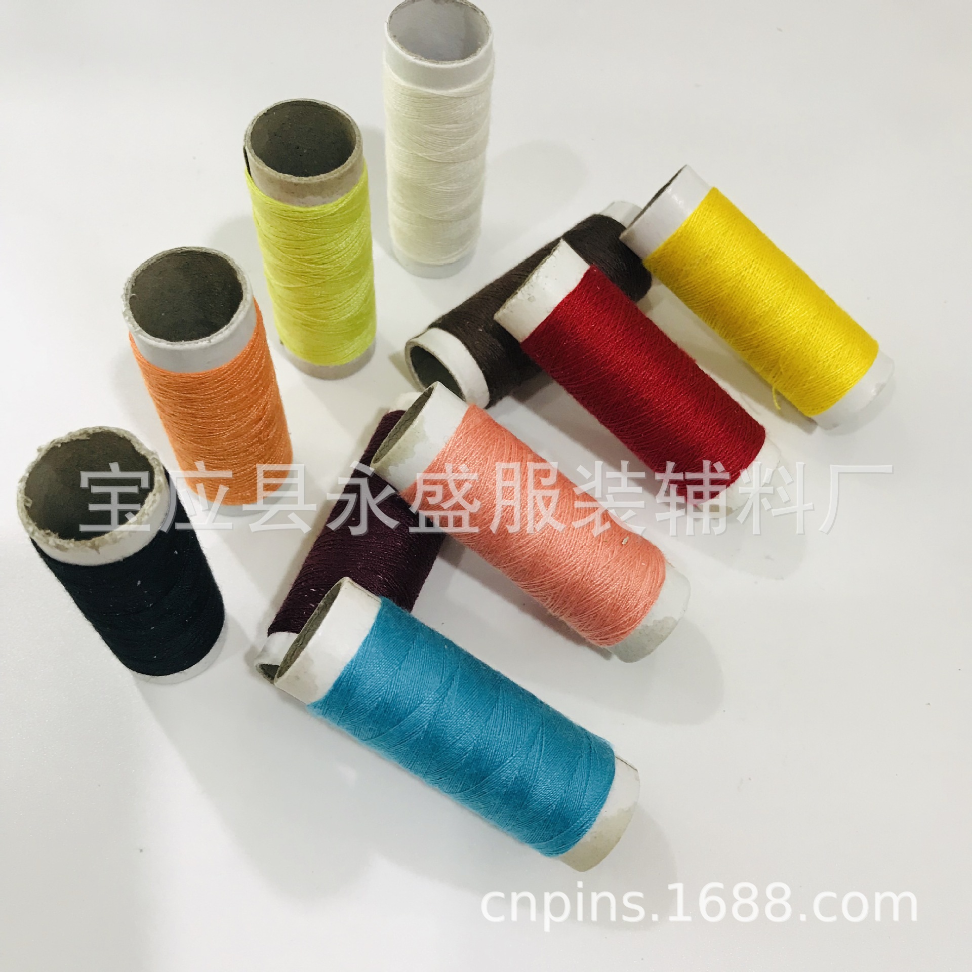Wholesale of 10-color 50-yard sewing thread for home DIY clothing decoration, opp bag packaging Item Picture