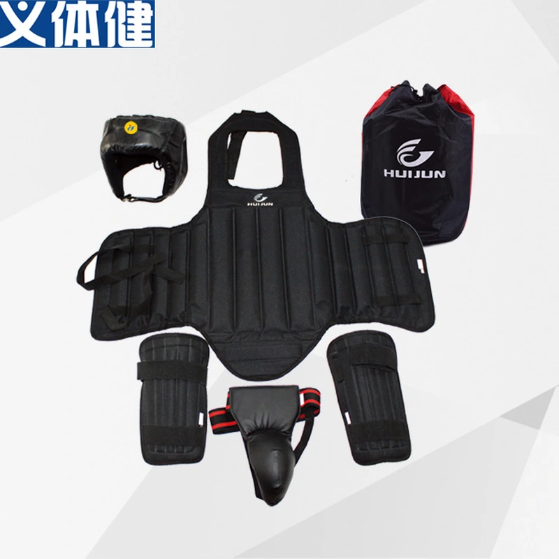 Hui Jun Sports Sanda Protective Gear Four-Piece Sanda Helmet Chest And Leg Protection Boxing Sanda Protective Gear Full Set