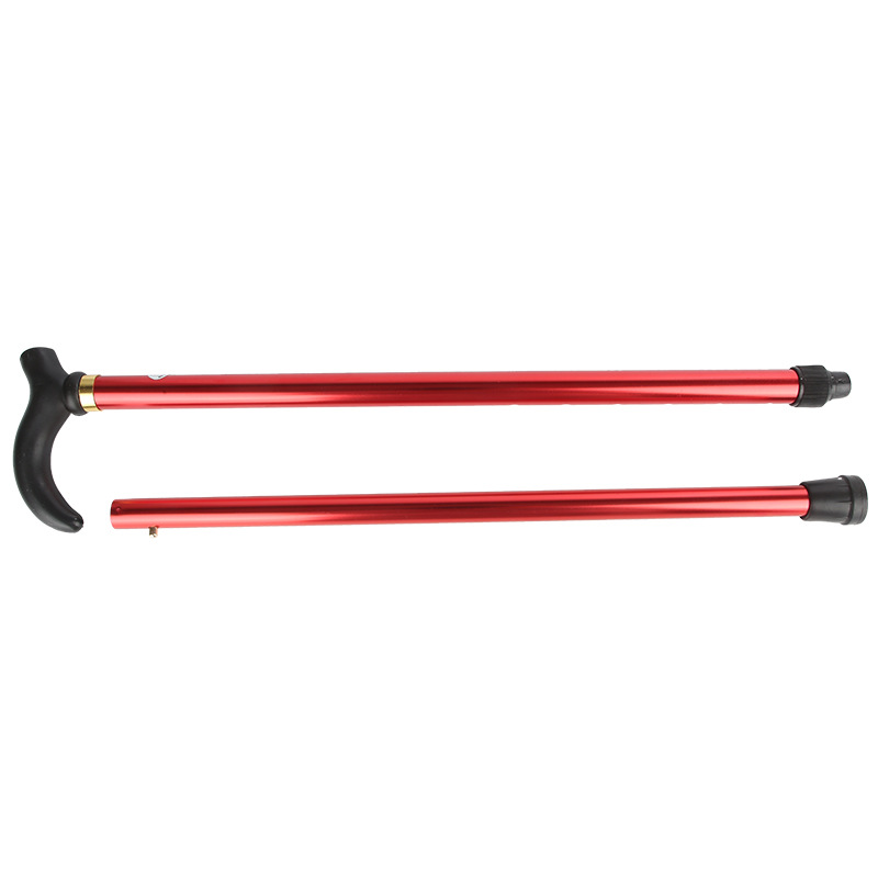 Small Bend Handle Two Telescopic Portable Aluminum Alloy Old Walking Rod [Ab-8430] Factory Direct Sales Item Picture