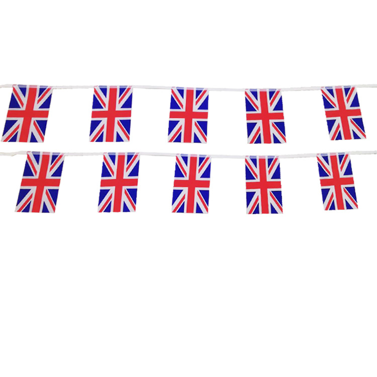Cross-border supply of 14*21cm British flag hanging and festival decoration strings Application Scenario