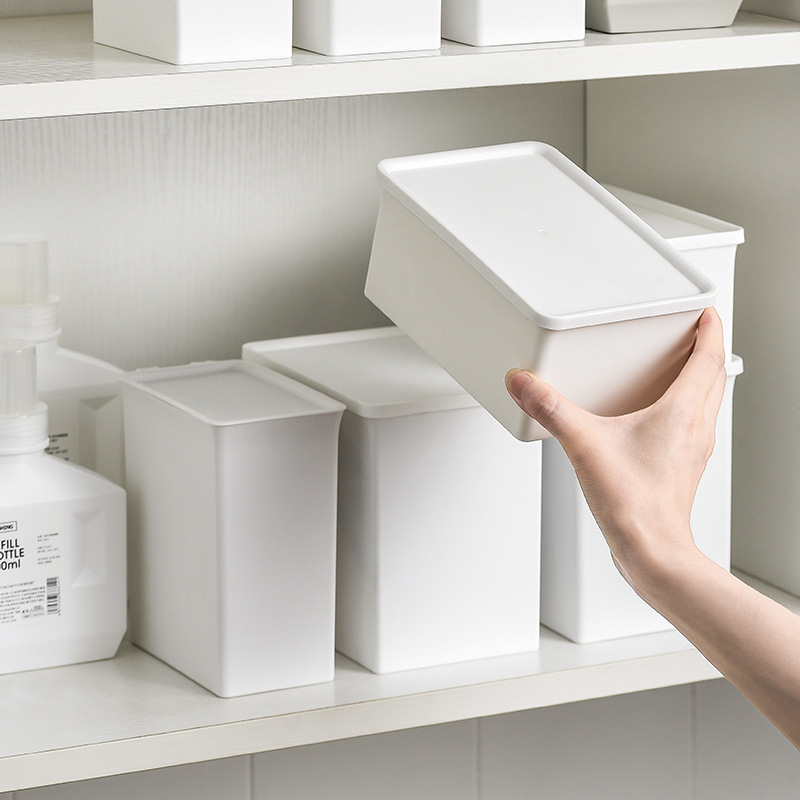 Laundry Detergent Storage Box With Cover Plastic Drawer Cabinet Sorting Box Flip Top Desktop Trash Can Clutter Sorting Box Item Picture