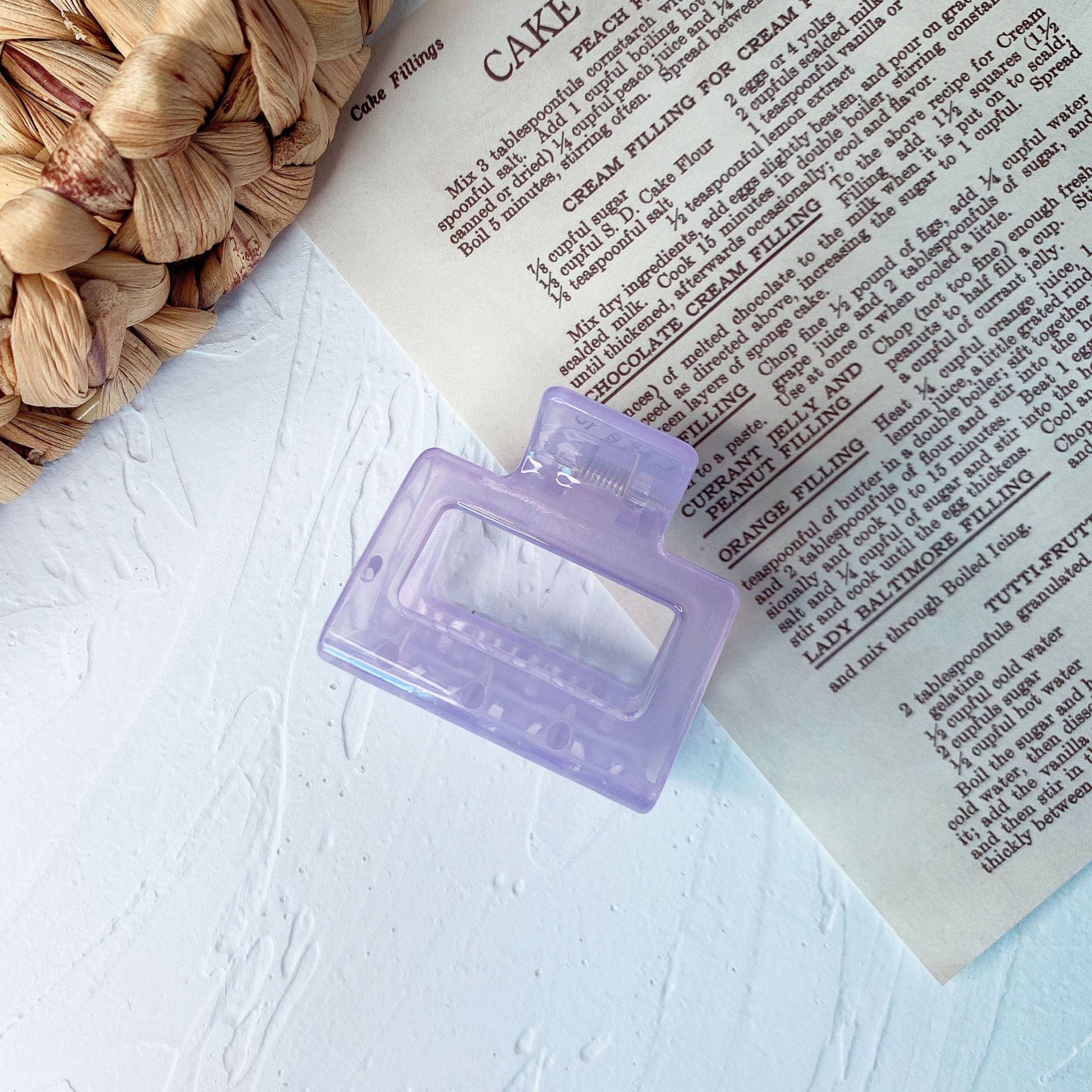 Dongdaemun Instagram Vintage Caramel Color Holloway Square Hair Clip Transparent Hair Clip Clip Item Picture