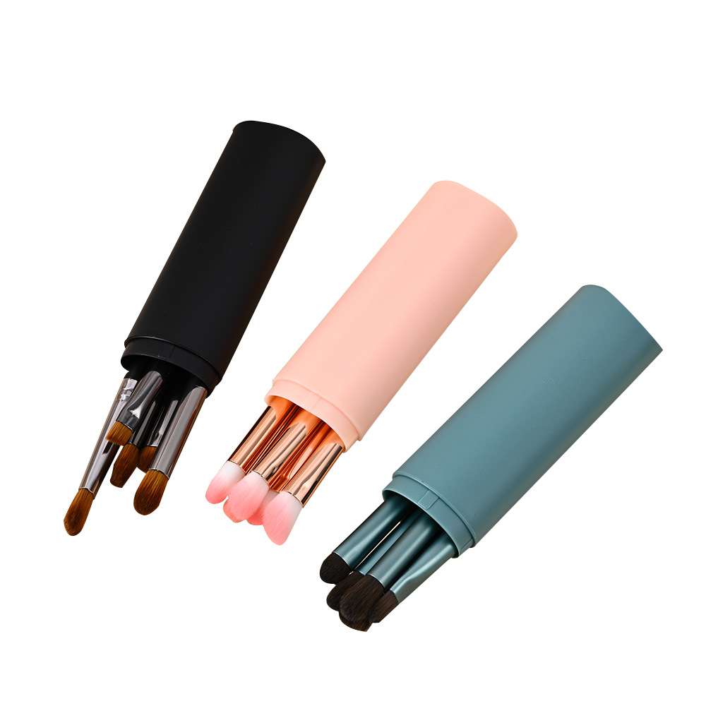 5 Makeup Brushes Portable Set Eyeshadow Brush Loose Powder Foundation Eyebrow Brush Complete Brush Beginner Makeup Tools Item Picture