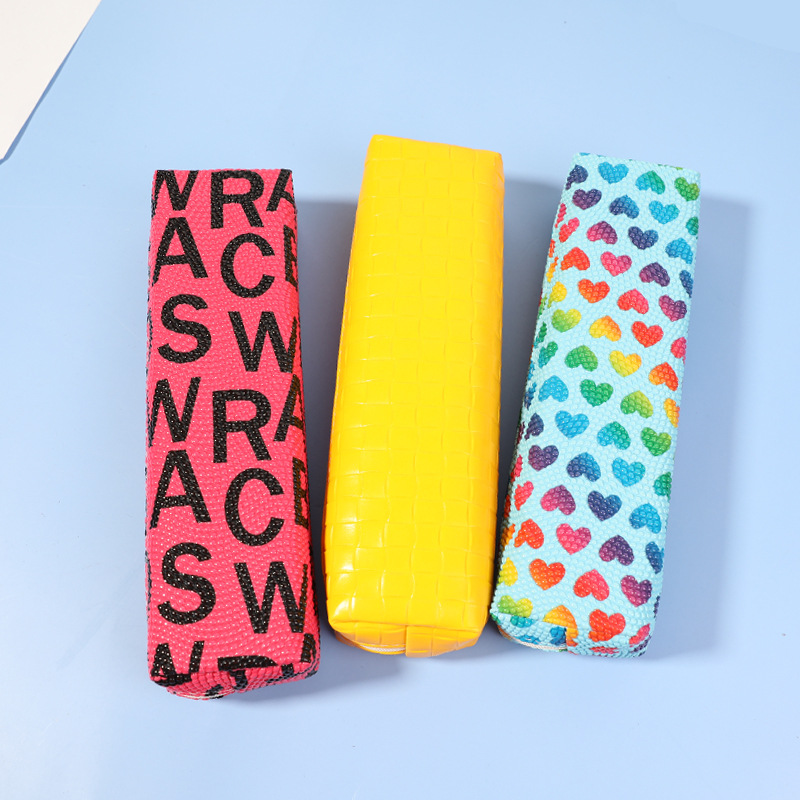 Cartoon Creative Simple Letter Pen Bag Student Pen Bag Personality Children's Stationery Men's And Women's Pencil Case Spot Wholesale Specification drawing