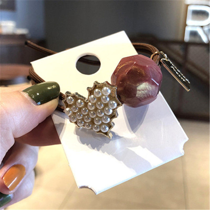 South Korea Dongdaemun Boutique Hair Circle Pearl Hair Rope Imitation Jade Head Rope Adult Mori Women Tied Hair Ponytail Accessories Item Picture