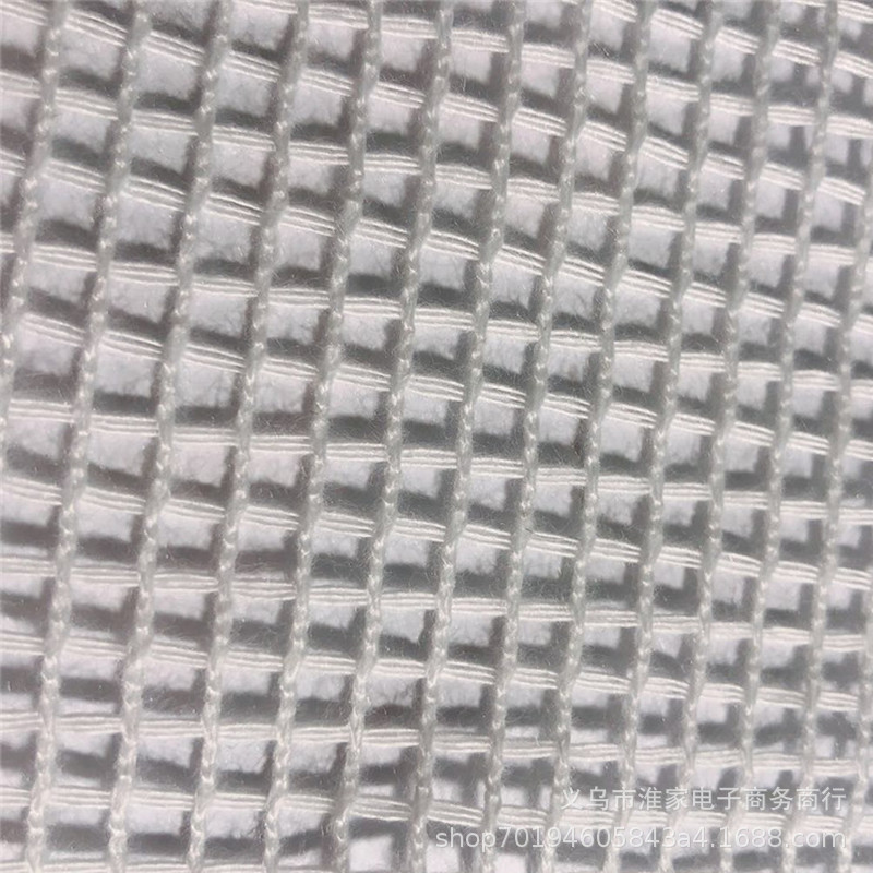 厂家直销现货供应白色方格网布 棉质格子正方形蕾丝 服装裙子面料细节图