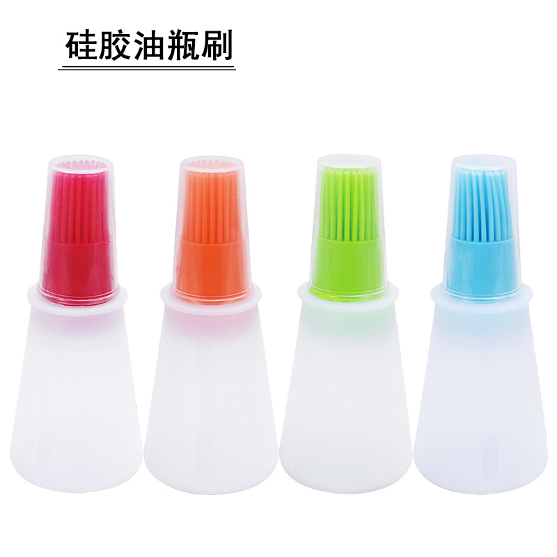 Direct Silicone With Lid Oil Bottle Brush With Graduated Barbecue Brush Sauce Brush Butter Brush High Temperature Resistant Silicone Brush Item Picture