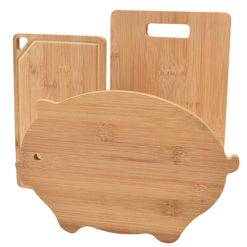 Double-Sided Fruit Cooked Food Sorting Cutting Board Multi-Purpose Household Cutting Board Cartoon Creative Dual-Purpose Solid Bamboo Chopping Board Item Picture
