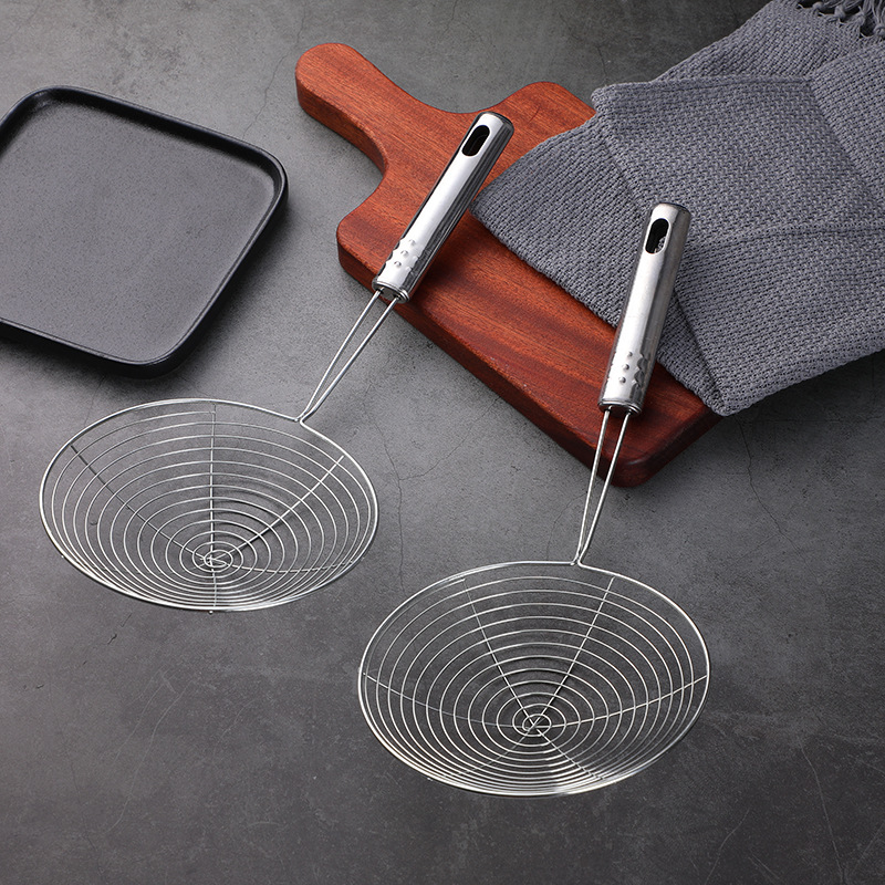 16# stainless steel wire leaky round handle net leaky household kitchen net leaky ladle 2 yuan general merchandise wholesale