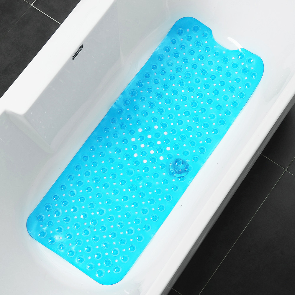 亚马逊酒店PVC浴室浴缸垫加长版卫生间防滑吸盘地垫批发一件代发