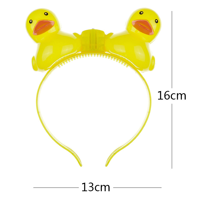 New yellow duck illuminated headband, LED hair band, children's headwear, ground promotion toys, wechat business QR code small gift manufacturer Item Picture