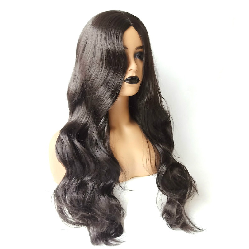African cross-border wigs, women's mid-parted long curly hair, European and American fashionable chemical fiber hair, big BO wave long hair manufacturer, one-piece consignment Item Picture