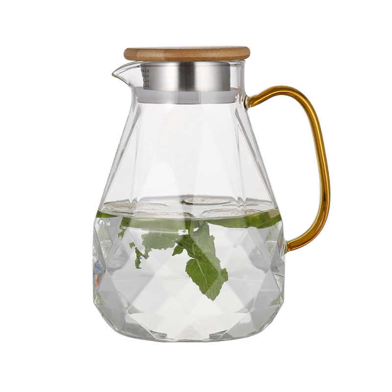 防爆耐高温大/创意钻石冷水/家用果汁壶扎白底实物图