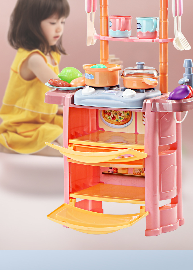 儿童过家家厨房玩具套装男女孩仿真做饭厨具餐具出水声光餐台跨境详情13