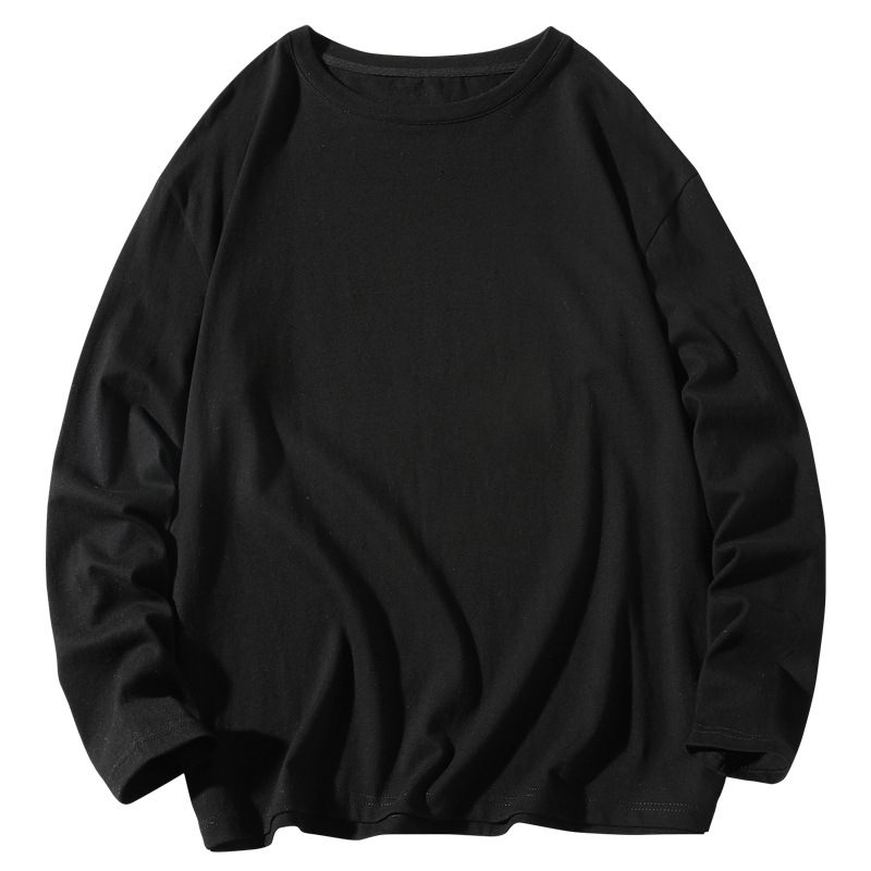 Chunmian Men's long-sleeved T-shirt 2022 Spring and Autumn New Style trendy loose clothing Solid color body T-shirt large size base layer Innerwear Item Picture