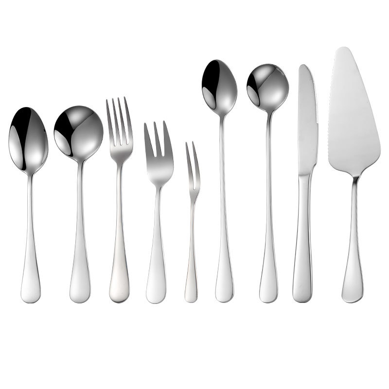 304不锈钢西餐刀叉勺 1010餐具系列布轮镜光定制logo光柄刀叉勺子详情图5