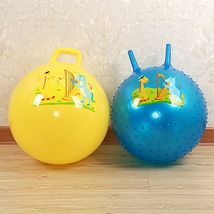 55cm羊角球加厚厂家跳跳充气玩具幼儿园手柄带刺按摩球塑料pvc球