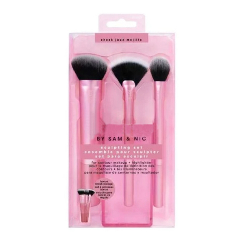 Cross-border new rt makeup brush, loose powder, blush, foundation, facial makeup, eye beauty tool set real Item Picture