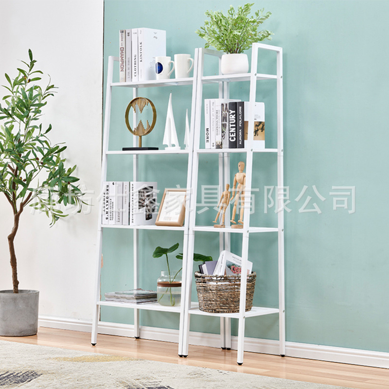 Storage Shelf Floor Type Kitchen Floor Storage Shelf Iron Art Bookshelf Balcony Living Room Flower Shelf Multi-Layer Storage Organizer Shelf details Picture