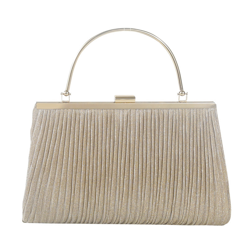 New Shiny Ruffled Large Capacity Handbag Female Princess Bag Skew Straddle Dinner Bag Dress Bag Ktv Bag Small Item Picture