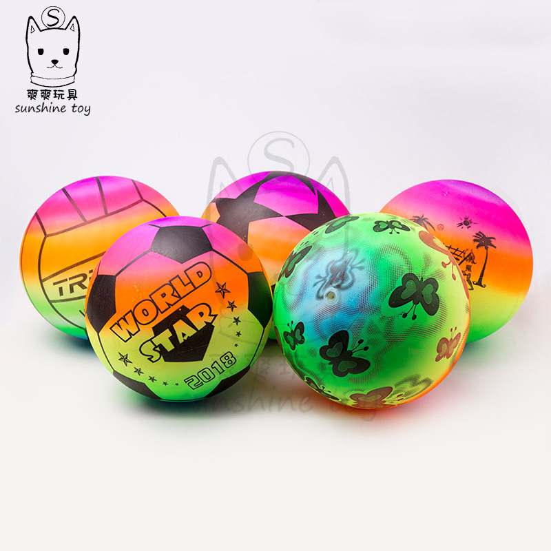 Ground stall wholesale 9 inch PVC rainbow volleyball children inflatable beach ball kindergarten baby toys small ball thumbnail