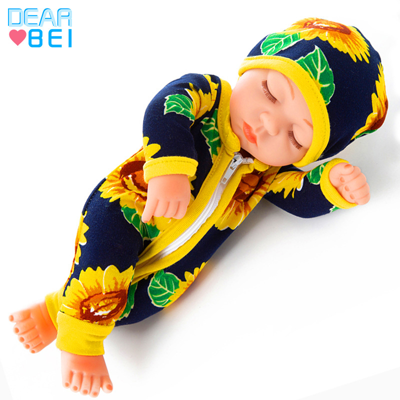 睡眠娃娃10寸重生娃娃仿真婴儿玩具25cm搪胶公仔换装娃娃套装批发图