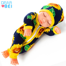 睡眠娃娃10寸重生娃娃仿真婴儿玩具25cm搪胶公仔换装娃娃套装批发