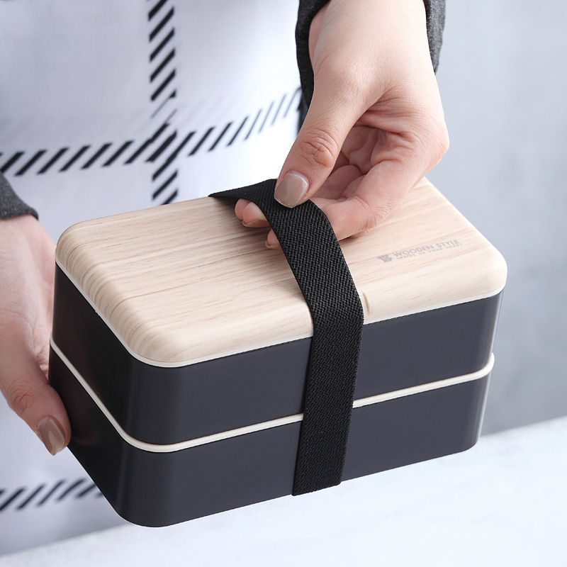 Instagram Double Lunch Box Plastic Split Bento Box Cross-Border Adult Students Can Microwave Lunch Box Application Scenario