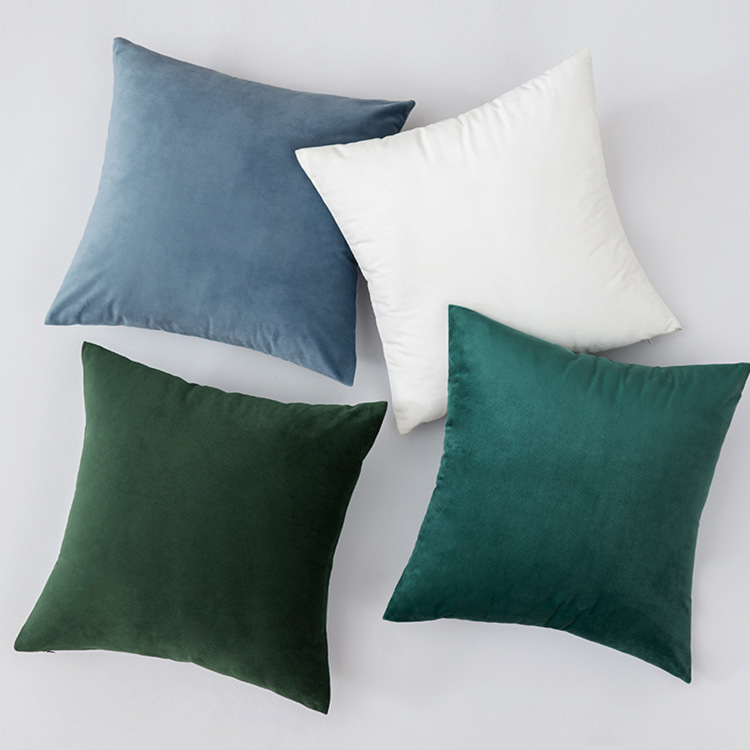 Velvet throw pillows, sofa cushions, solid color headboard backrest, home fabric, living room plush throw pillows, ins style